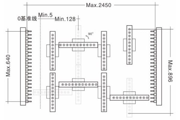 DW-642重型全自動(dòng)六排鉆線框圖